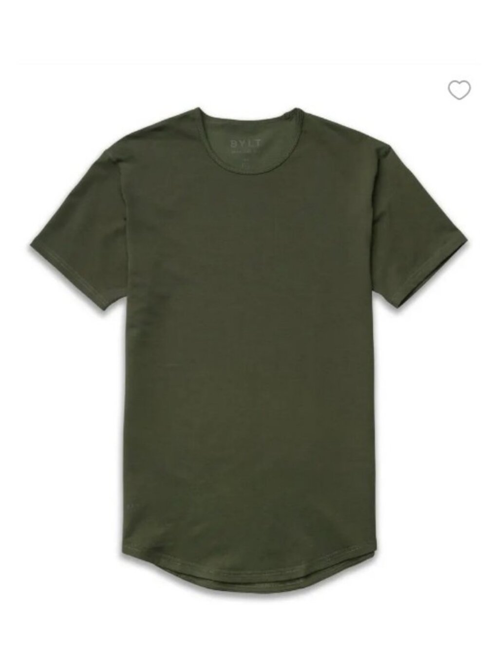 BYLT Basics Drop-Cut LUX Tee Large Green Curved Hem T Shirt
